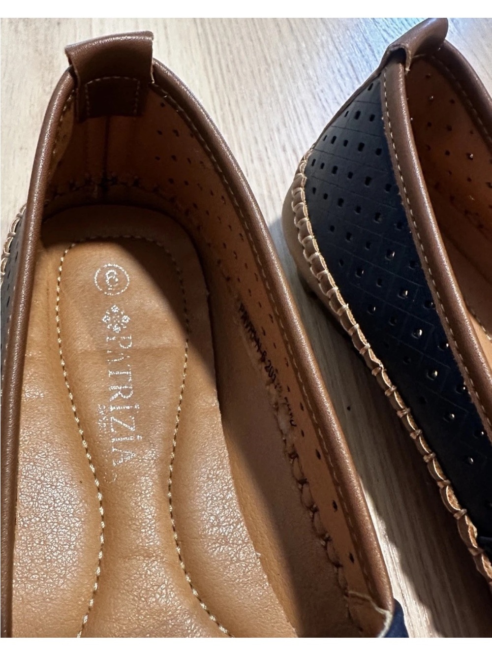 Patrizia by Spring Step Navy Blue Perforated Pavri Slip-On Loafers Size 6 - Picture 3 of 10